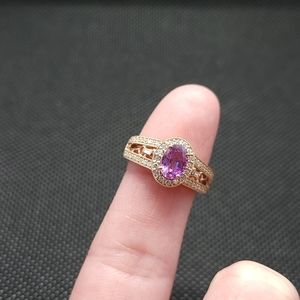 Iliana 18K Rose Gold Purple Sapphire and Diamond Ring